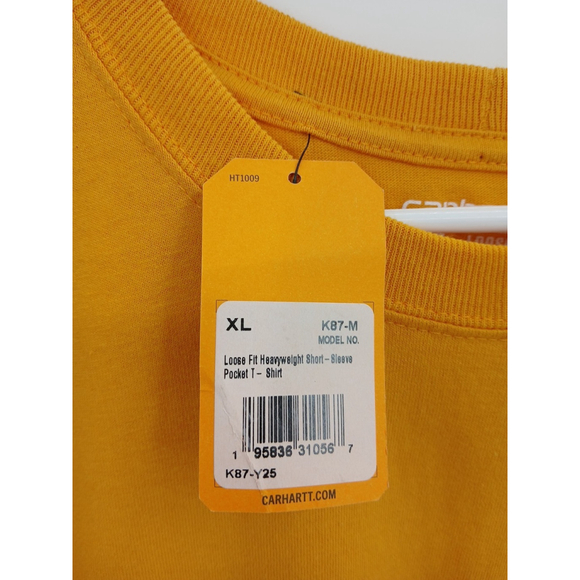 New CARHARTT  T-Shirt  Heavyweight Short-Sleeve  Pocket  Gold  Men’s XL - Picture 4 of 7
